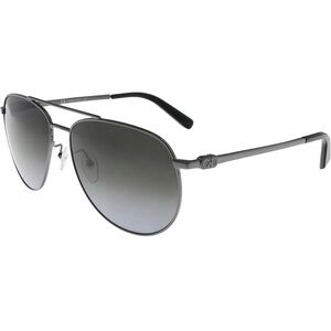 Salvatore Ferragamo Aviator Sunglasses SF157S Ruthenium/Black 60mm